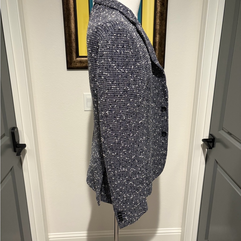 Hugo Boss Navy Tweed Blazer - Picture 2 of 5